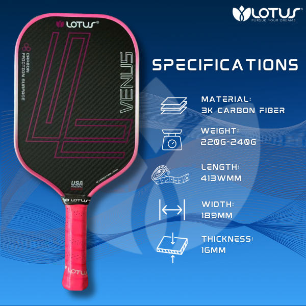 vợt pickleball lotus venus chính hãng giá tốt nhất thị trường