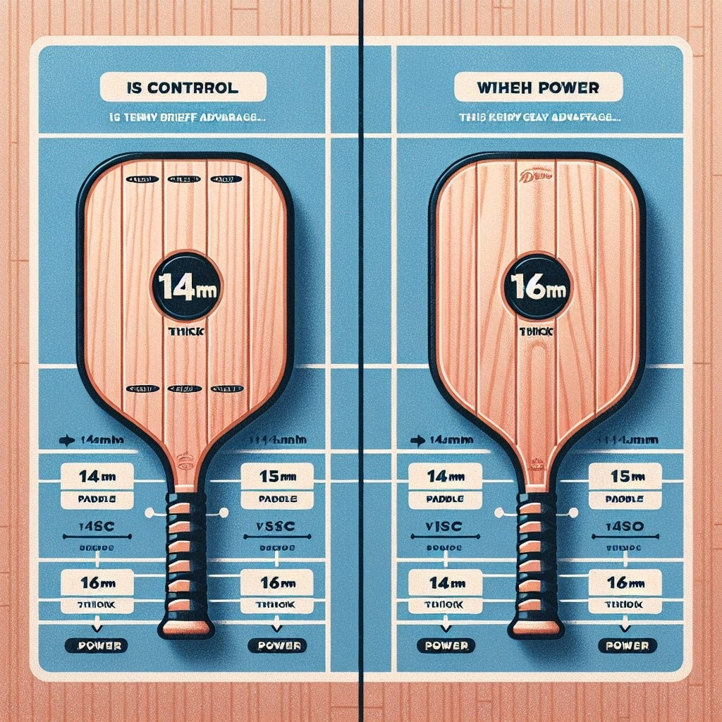 So sánh 2 loại vợt Pickleball 14- 16 mm